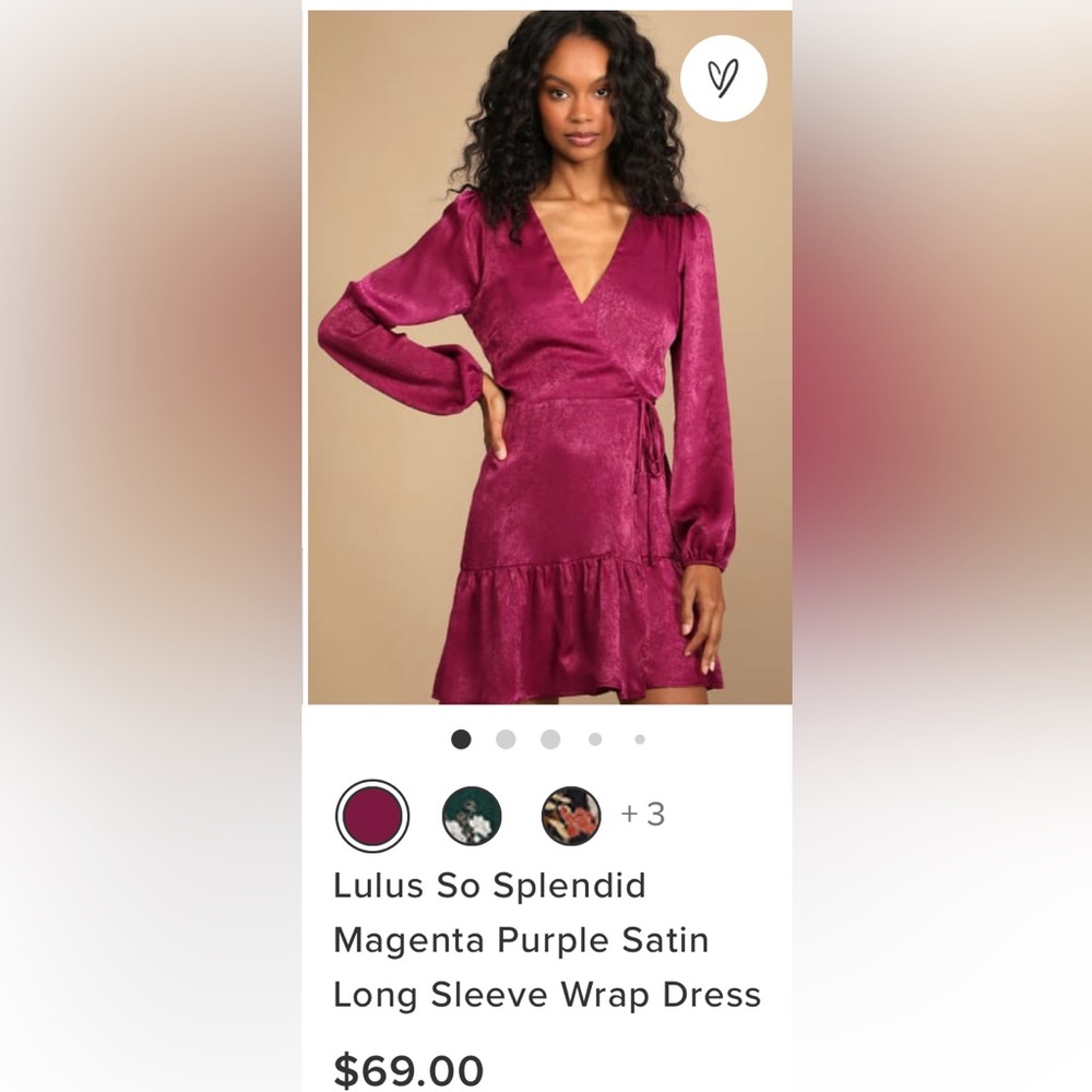 Lulus Satin Warp dress Purple Magneta Size XL - Picture 4 of 13